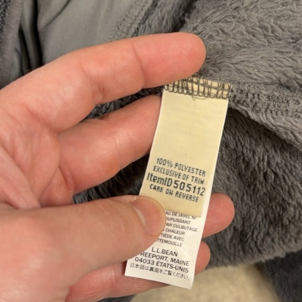 LL Bean Hi-Pile Fleece Pullover 1/4 Snap Jacket Womens Medium Gray Style 505112 - Picture 12 of 13